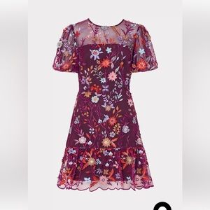 sachin and babi light blue dress Milly womens Isabele Floral Field Embroidered Mini Dress, 10, Gold